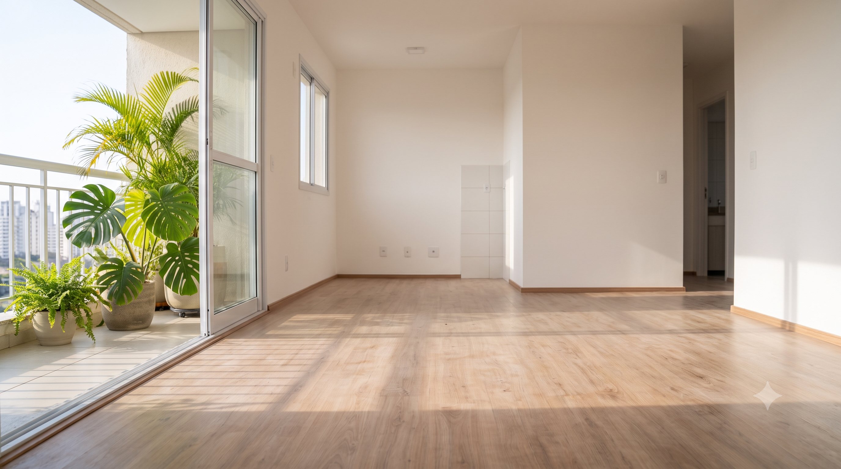 Apartamento limpo e vazio, pronto para morar depois da limpeza pós-obra